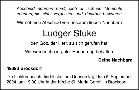 Anzeige von Ludger Stuke von OM-Medien