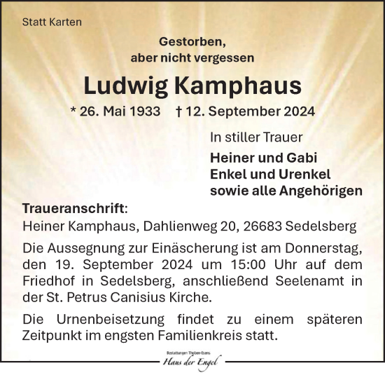 Anzeige von Ludwig Kamphaus von OM-Medien