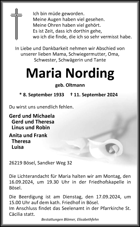 Anzeige von Maria Nording von OM-Medien
