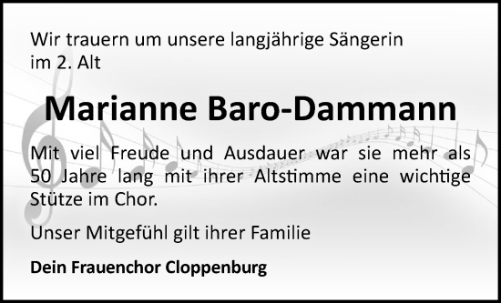 Anzeige von Marianne Baro-Dammann von OM-Medien
