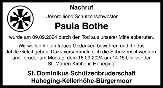 Anzeige von Paula Bothe von OM-Medien