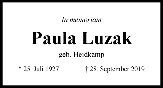 Anzeige von Paula Luzak von OM-Medien