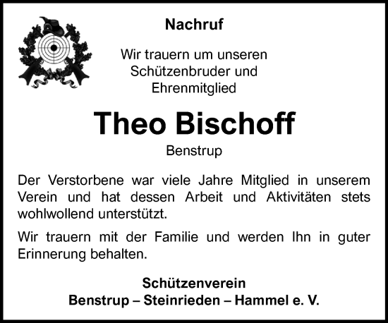 Anzeige von Theo Bischoff von OM-Medien