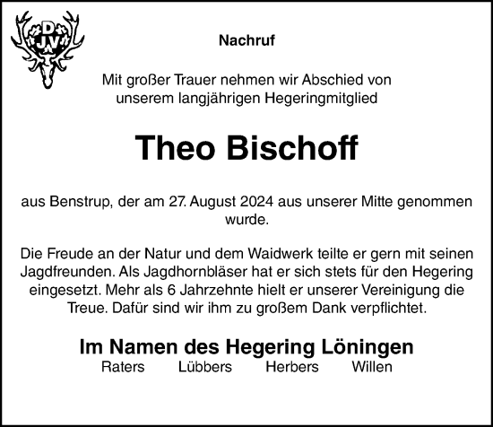 Anzeige von Theo Bischoff von OM-Medien