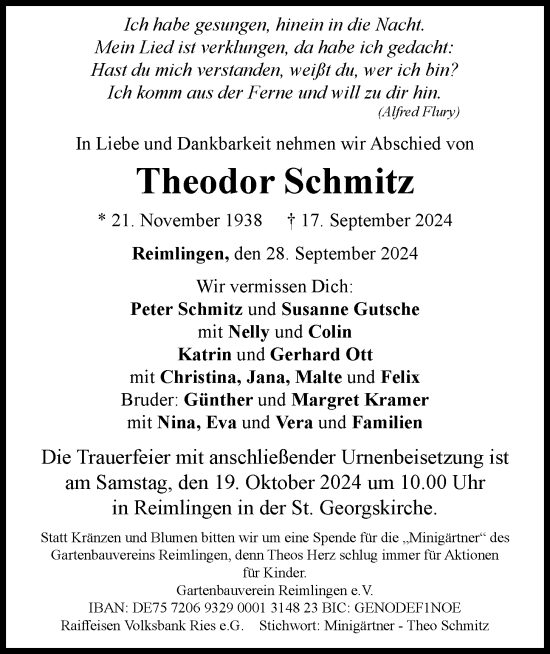 Anzeige von Theodor Schmitz von OM-Medien