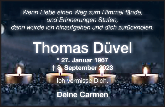 Anzeige von Thomas Düvel von OM-Medien