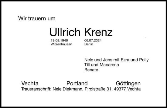 Anzeige von Ullrich Krenz von OM-Medien