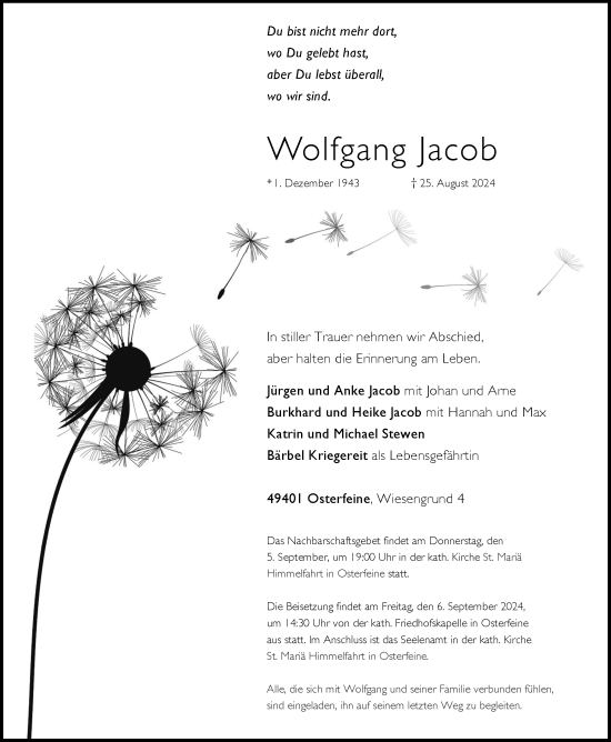 Anzeige von Wolfgang Jacob von OM-Medien