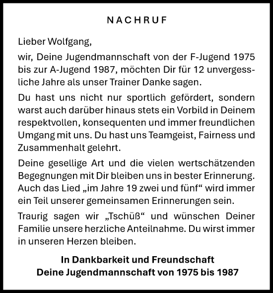 Anzeige von Wolfgang Jacob von OM-Medien