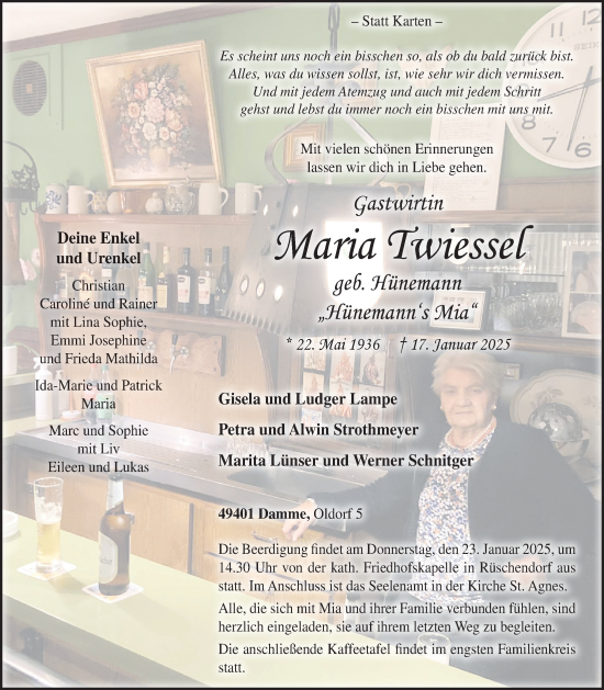 Anzeige von Maria Twiessel  von OM-Medien