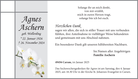 Anzeige von Agnes Aschern von OM-Medien