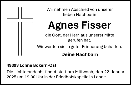 Anzeige von Agnes Fisser von OM-Medien