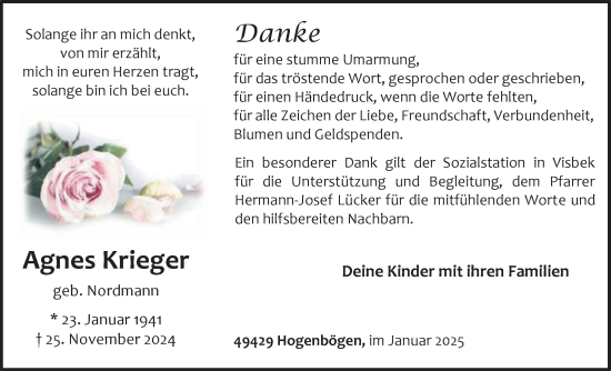 Anzeige von Agnes Krieger von OM-Medien