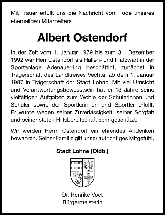 Anzeige von Albert Ostendorf von OM-Medien