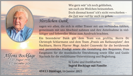 Anzeige von Alfons Bocklage von OM-Medien