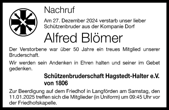 Anzeige von Alfred Blömer von OM-Medien