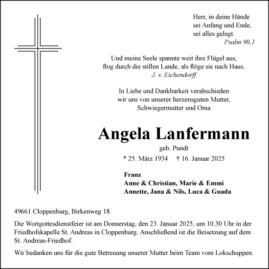 Anzeige von Angela Lanfermann von OM-Medien