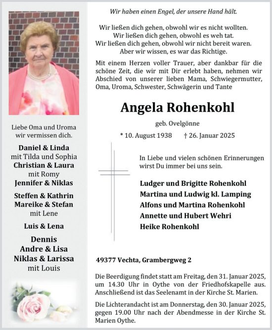 Anzeige von Angela Rohenkohl von OM-Medien