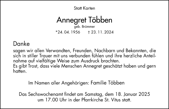 Anzeige von Annegret Többen von OM-Medien