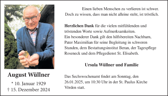 Anzeige von August Wüllner von OM-Medien