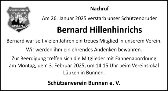 Anzeige von Bernard Hillenhinrichs von OM-Medien