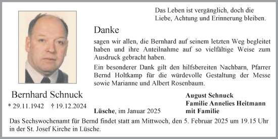 Anzeige von Bernhard Schnuck von OM-Medien