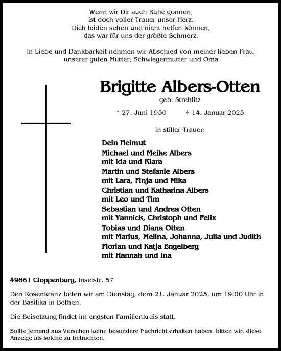 Anzeige von Brigitte Albers-Otten von OM-Medien
