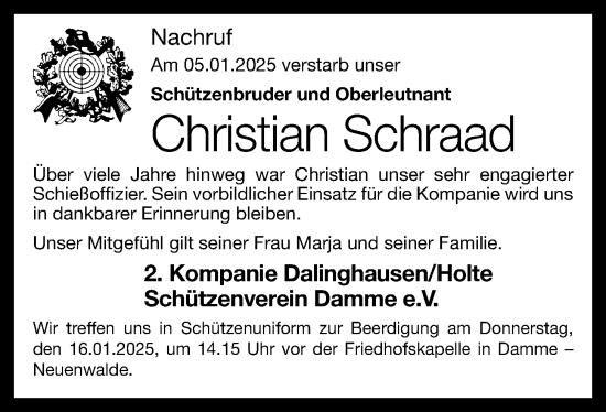 Anzeige von Christian  Schraad von OM-Medien