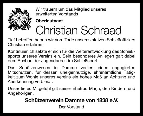 Anzeige von Christian  Schraad von OM-Medien