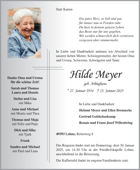 Anzeige von Hilde Meyer  von OM Medien