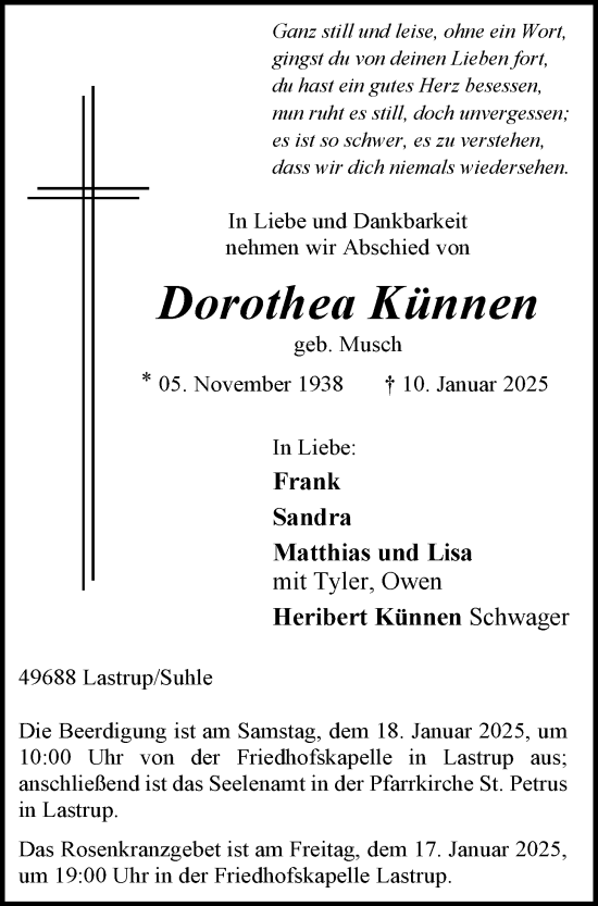 Anzeige von Dorothea Künnen von OM-Medien