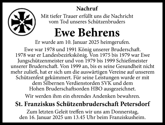 Anzeige von Ewe Behrens von OM-Medien