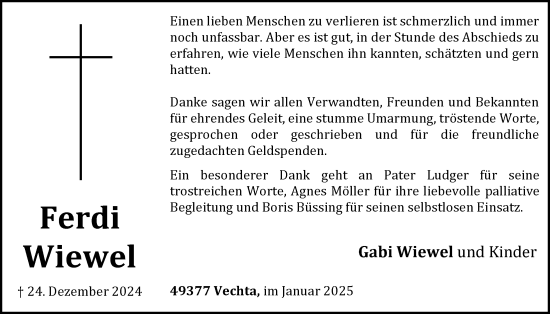 Anzeige von Ferdi Wiewel von OM-Medien