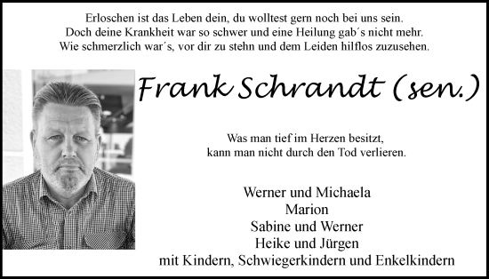 Anzeige von Frank Schrandt von OM-Medien