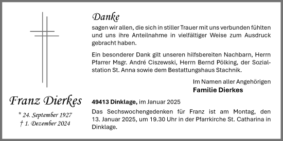 Anzeige von Franz Dierkes von OM-Medien