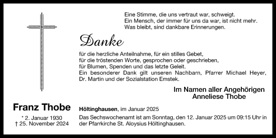 Anzeige von Franz Thobe von OM-Medien