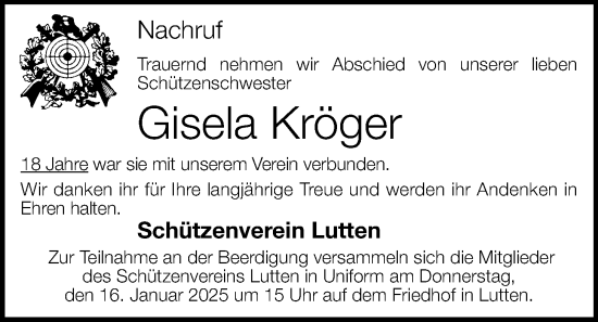 Anzeige von Gisela Kröger von OM-Medien