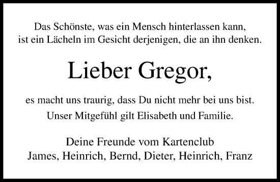 Anzeige von Gregor Lange von OM-Medien