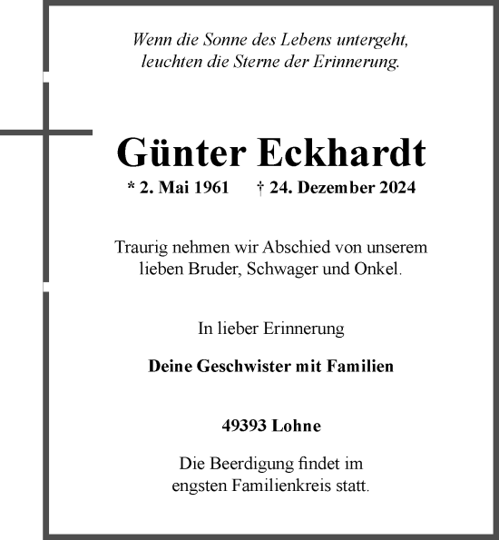 Anzeige von Günter Eckhardt von OM-Medien