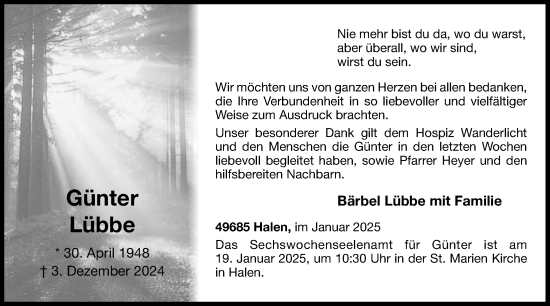 Anzeige von Günter Lübbe von OM-Medien