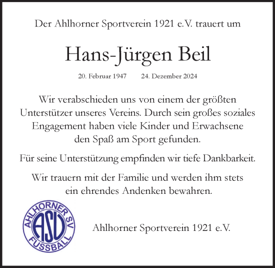 Anzeige von Hans-Jürgen Beil von OM-Medien