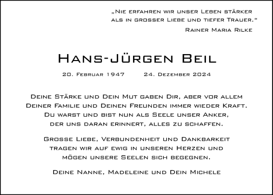 Anzeige von Hans-Jürgen Beil von OM-Medien