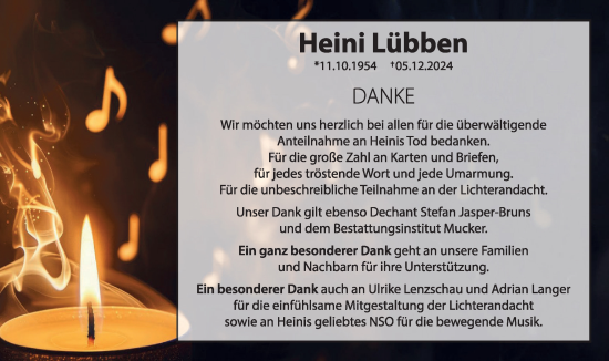 Anzeige von Heini Lübben von OM-Medien