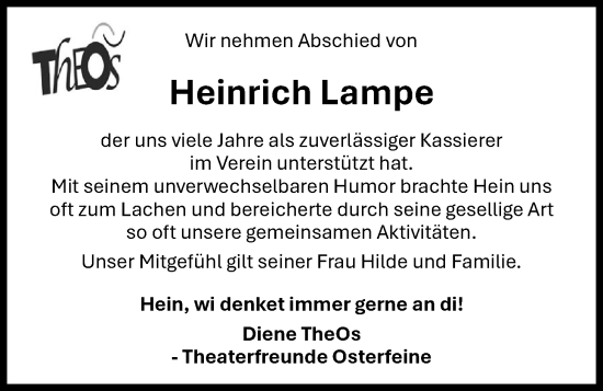 Anzeige von Heinrich Lampe von OM-Medien