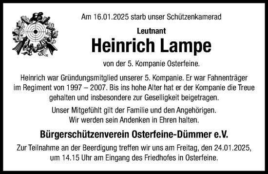 Anzeige von Heinrich Lampe von OM-Medien