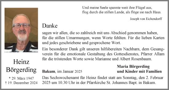 Anzeige von Heinz Börgerding von OM-Medien