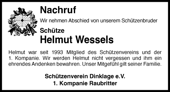 Anzeige von Helmut Wessels von OM-Medien