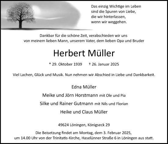 Anzeige von Herbert Müller von OM-Medien