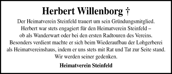 Anzeige von Herbert Willenborg von OM-Medien