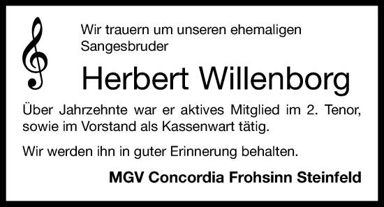 Anzeige von Herbert Willenborg von OM-Medien